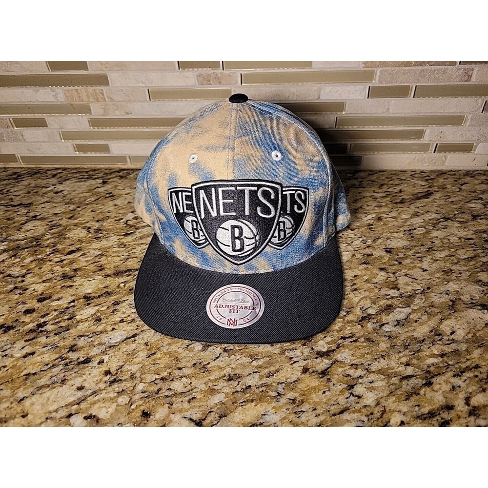 Brooklyn Nets Snapback Hat Cap Basketball Mitchell Ness Adjustable Triple Stack